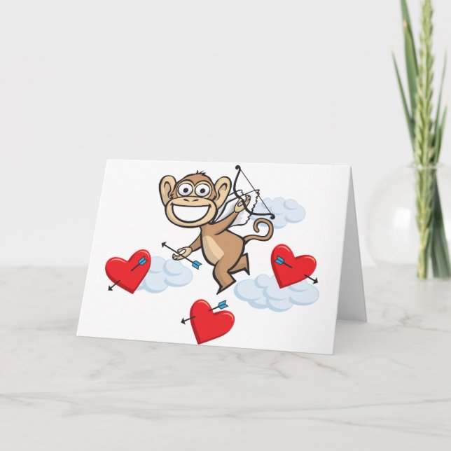 Monkey Valentine Feiertagskarte (Vorderseite)