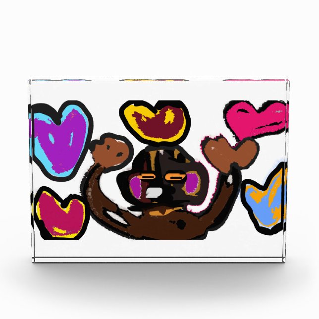 Monkey Valentine Fotoblock (Vorderseite)