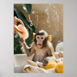Monkey Whimsical Art Poster Cadeau pour elle