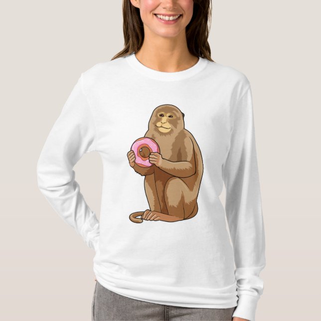 Monkey with Donut T-Shirt (Vorderseite)