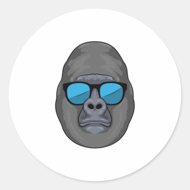 Monkey with Sunglasses Runder Aufkleber (Vorderseite)