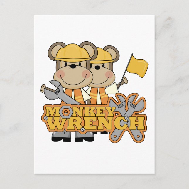 Monkey Wrench T - Shirt und Geschenke Postkarte (Vorderseite)