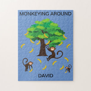 "Monkeying Around"-Puzzle für Kinder mit Namen.
