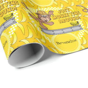 Monkeying gerade herum Babyparty-Thema Geschenkpapier