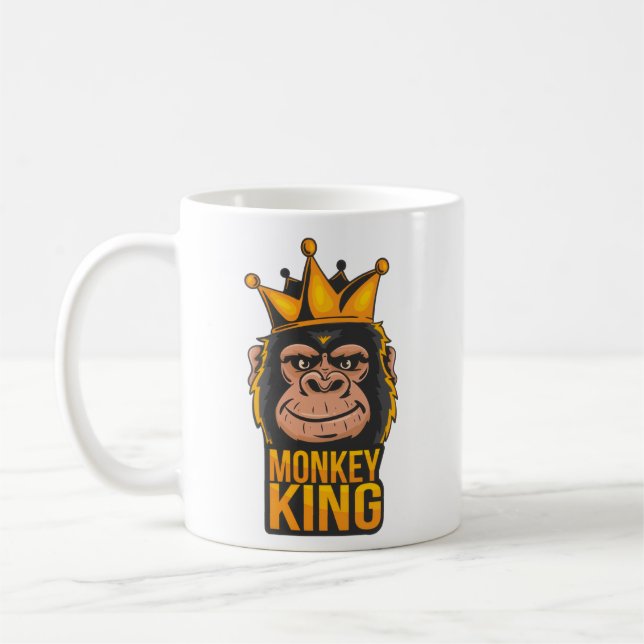 MonkeyKing Moderne Coole Typografie Name Foto Tass Kaffeetasse (Links)