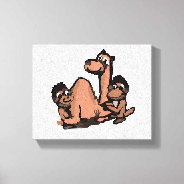 Monkeys And The Camel Leinwanddruck (Vorderseite)