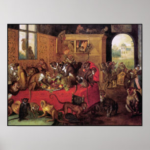 Monkey's Fest Poster/Print - Monkey Painting Poster