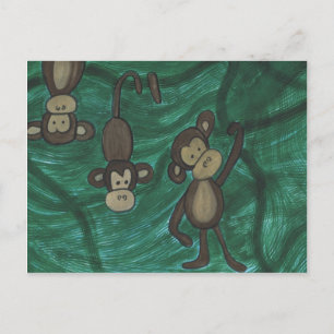 Monkeys Postcards Postkarte