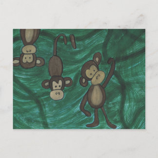 Monkeys Postcards Postkarte