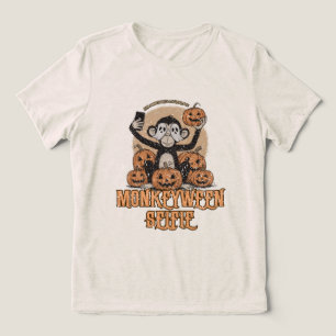 Monkeyween Selfie – Vintage Halloween Tri-Blend Shirt