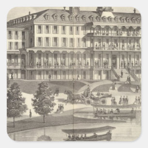 Monmouth House, Spring Lake Beach, New Jersey Quadratischer Aufkleber