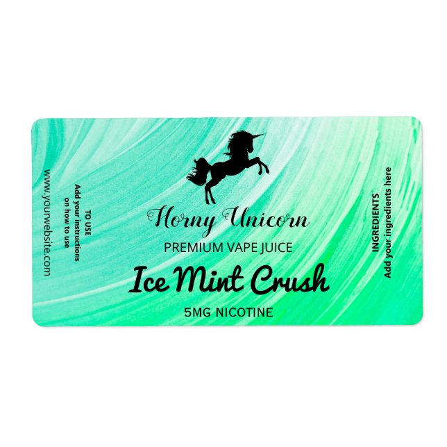 Monnaie de glace Nicotine Vape E Juice Étiquettes (Devant)