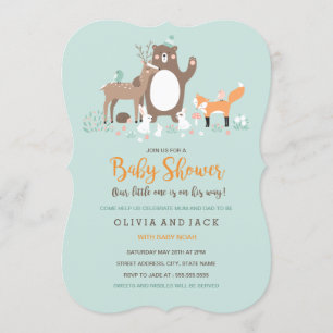 Monnaie et Invitation Baby shower orange