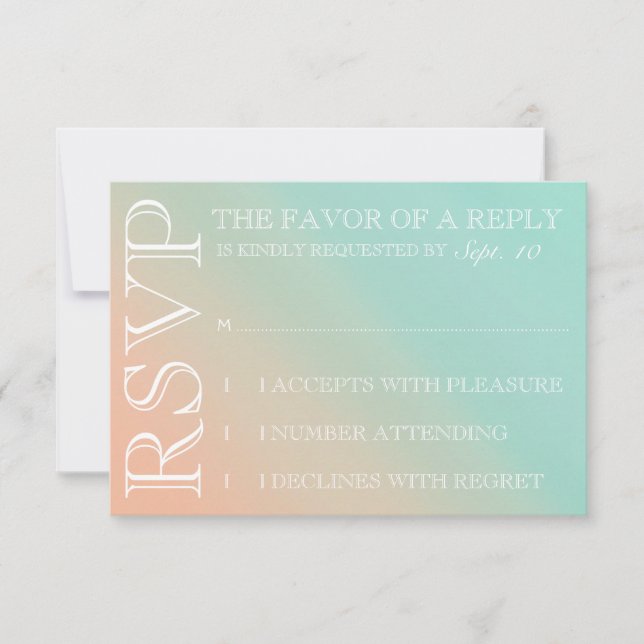 Monnaie et pêche Ombre Faire-part de mariage rsvp (Devant)