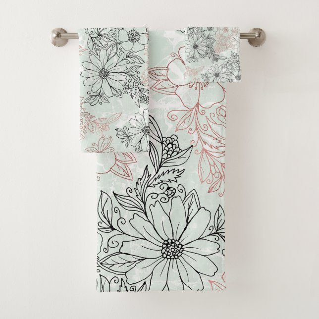 Monnaie moderne Rose noir or marbre floral (En situation)