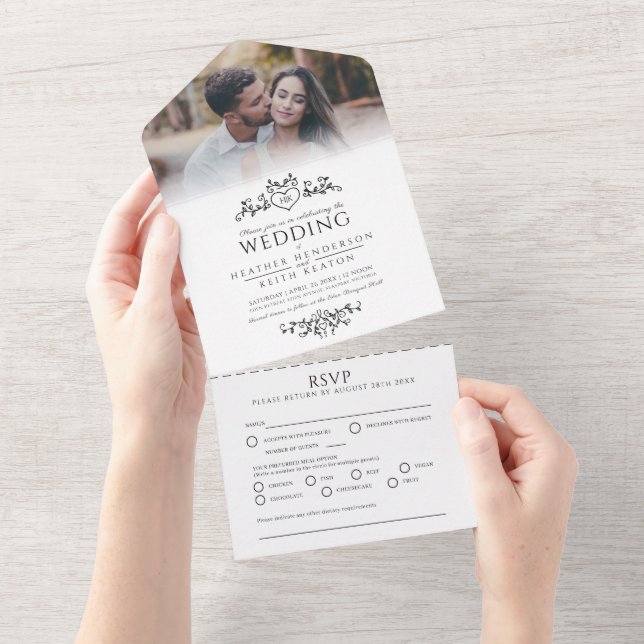 Mono All In One Einladung (Abreißen)