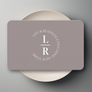 Mono Gramm, minimalistisches Graupflanzengeschäft Visitenkarte