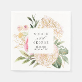 Mono-Hochzeit von Aquarellpferden Serviette