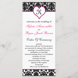 Mono-Rosa-Damast-Hochzeitsprogramm Programm