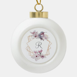 Mono Rosa Weißer Gürteldorn Keramik Kugel-Ornament