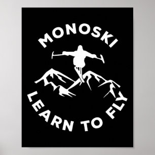 Mono-Ski Lernen Fliegen Para-Skiing Adaptiver Spor Poster