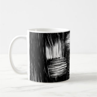 Monochrom Abstract Hatch Textur Kaffeetasse