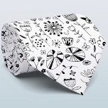 Monochrom der wild lebenden Blume Krawatte<br><div class="desc">Moderne monochrome Schwarzweiß-Blume-Zeichnungen. Eine koordinierende Krawatte,  um Ihren Feiern gerecht zu werden.</div>