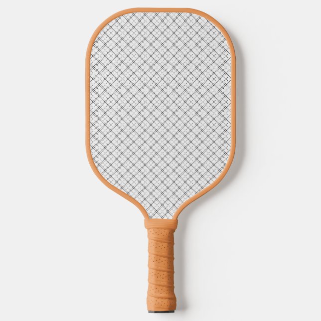 Monochrom Geometrische Textur|Nahtloses Diamantseh Pickleball Schläger (Vorderseite)