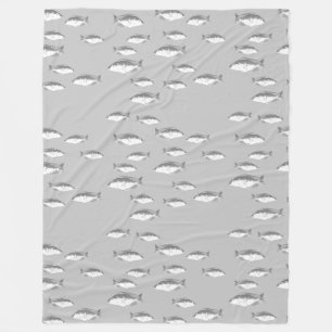 Monochrom-Graufisch Fleecedecke