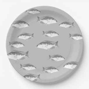 Monochrom-Graufisch Pappteller