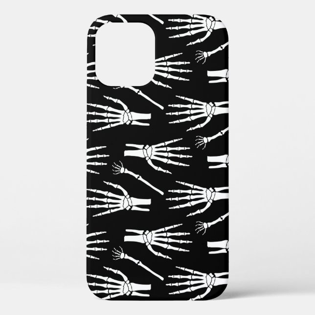 Monochrom-Knochen-Halloween-Muster Case-Mate iPhone Hülle (Rückseite)