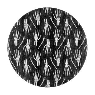 Monochrom-Knochen-Halloween-Muster Schneidebrett