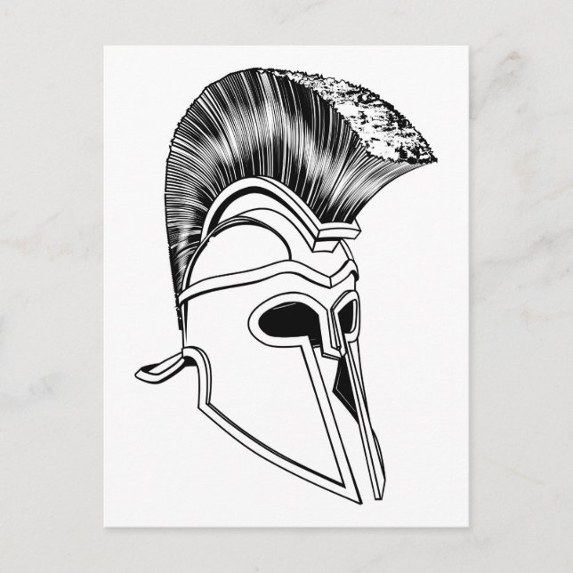 Monochrom Korinthischer Helm Postkarte (Vorderseite)