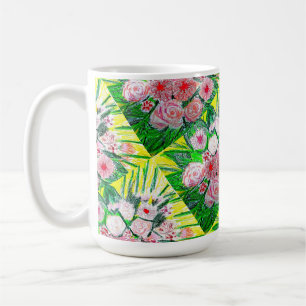 Monochrom, Rosen, Dianthus caryophyllus, Gerb Kaffeetasse