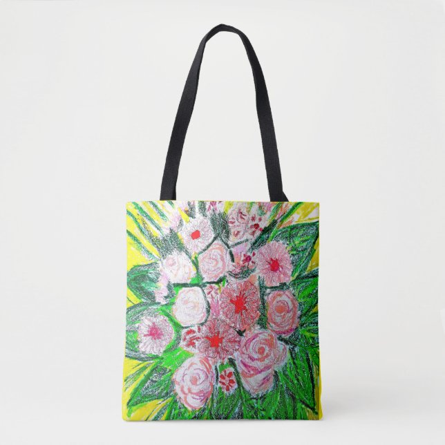 Monochrom, Rosen, Dianthus caryophyllus, Gerb Tasche (Vorderseite)