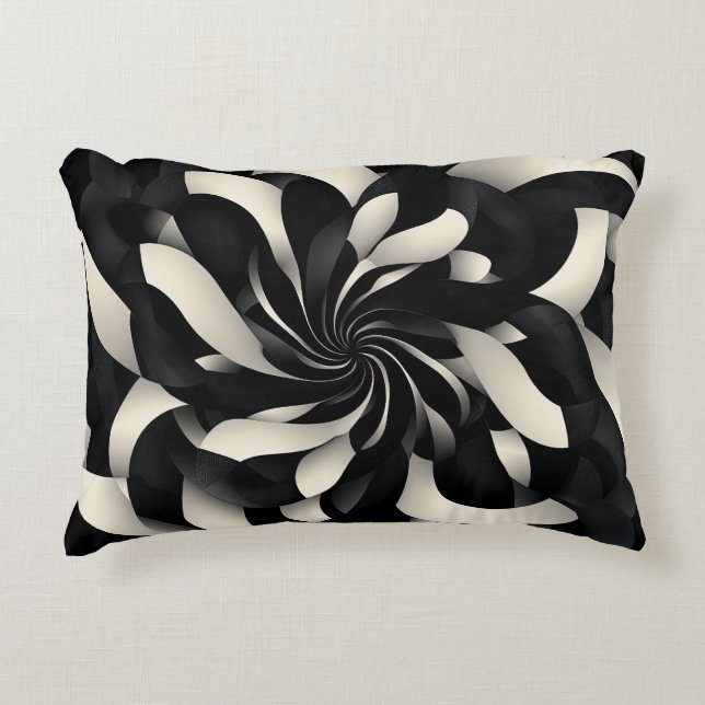 Monochrom Swirl of Elegance Dekokissen (Vorderseite)