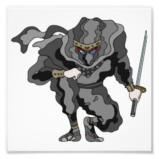 Monochromatic Japanese ninja characters. Fotodruck