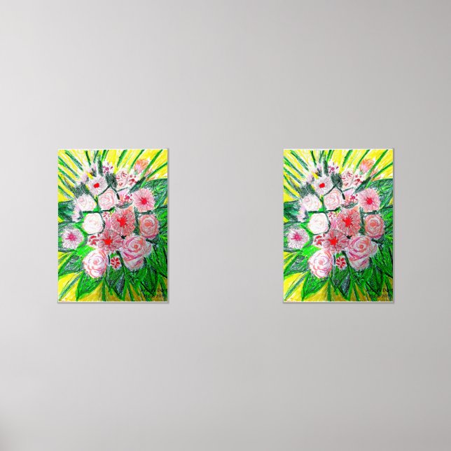 Monochromatic, Rosas, Dianthus caryophyllus,  Gerb Bilderwand Sets (Vorderseite)
