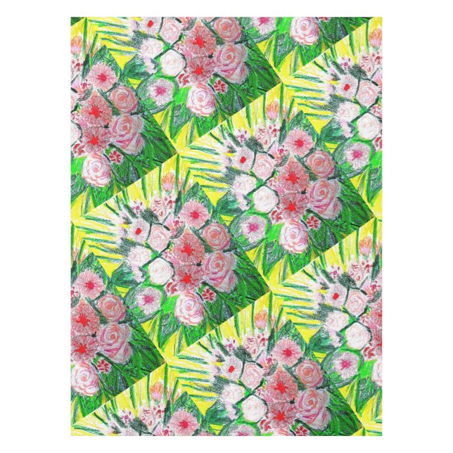 Monochromatic, Rosas, Dianthus caryophyllus,  Gerb Tischdecke (Vorderseite)