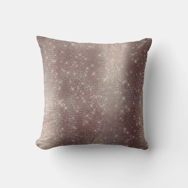 Monochromatisch Pink Gray Metallic Funkelnd Sequen Kissen (Vorderseite)
