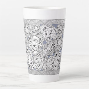 Monochromatische Abstrakte Foral Latte-Tasse Milchtasse