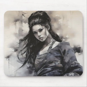 Monochromatische Asiatische Frau Mousepad