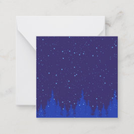 Monochromatische blaue Weihnachtslandschaft mit Sc Mitteilungskarte