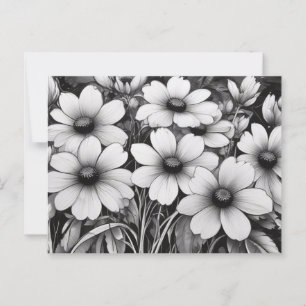 Monochromatische Blütenfreude im Blut Postkarte