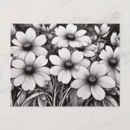 Monochromatische Blütenfreude im Blut Postkarte