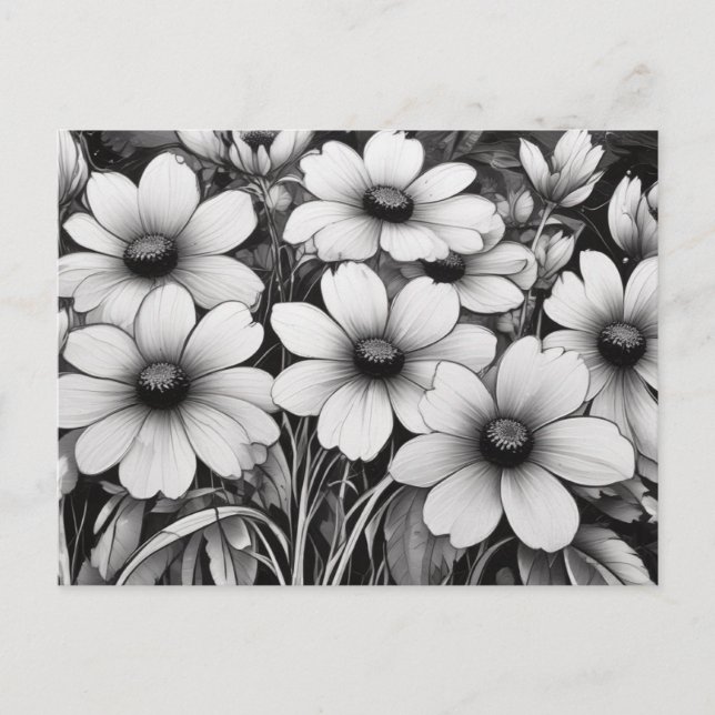 Monochromatische Blütenfreude im Blut Postkarte (Vorderseite)