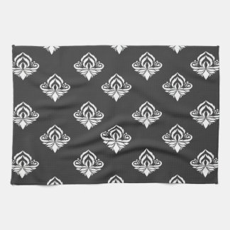 Monochromatische Floral Damask Teetuch Geschirrtuch