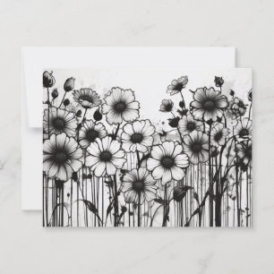Monochromatische Floral-Symphonie Postkarte