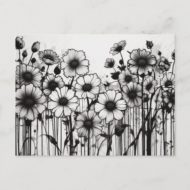 Monochromatische Floral-Symphonie Postkarte (Vorderseite)