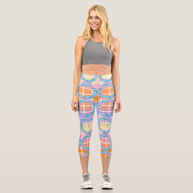 Monochromatische geometrische Formen, ausgenommen  Capri Leggings (Vorderseite)